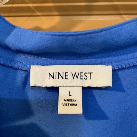 Blue Nine West Blouse L - Picture 2 of 4